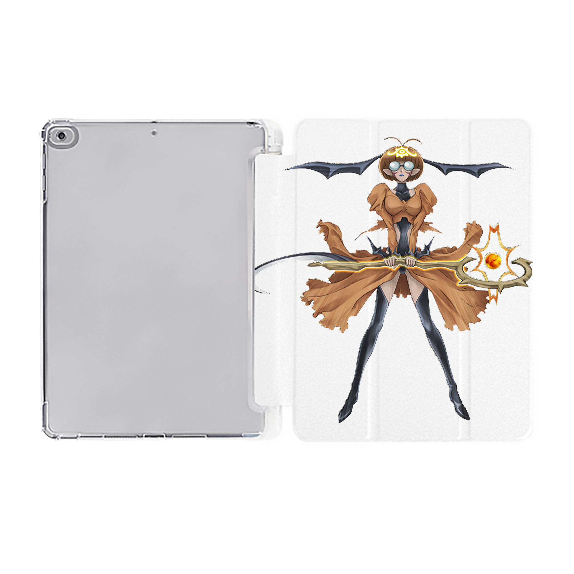 （画像用） 遊☆戯☆王 Yu-Gi-Oh! IPad ケース ペン収納付き 三つ折りスタンド PUレザー×シリコン 対応機種9.5/10.5/10.9インチ